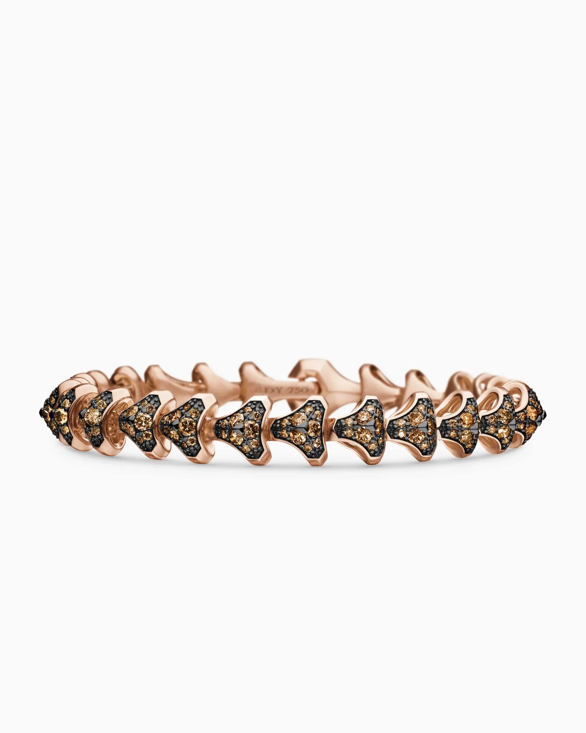 Armory® Link Bracelet 18K Rose Gold with Cognac Diamonds, 9.5mm
