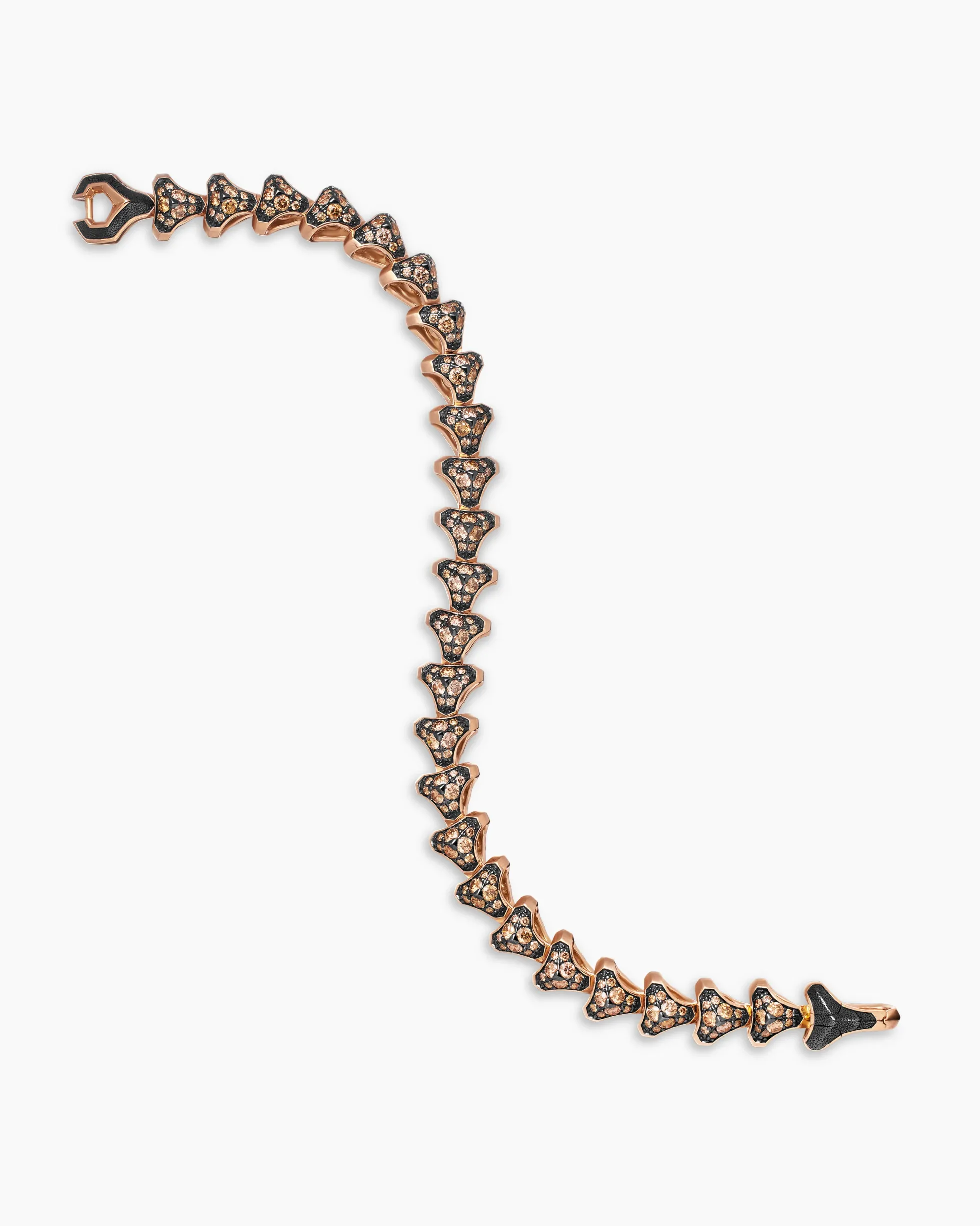 Armory® Link Bracelet 18K Rose Gold with Cognac Diamonds, 9.5mm