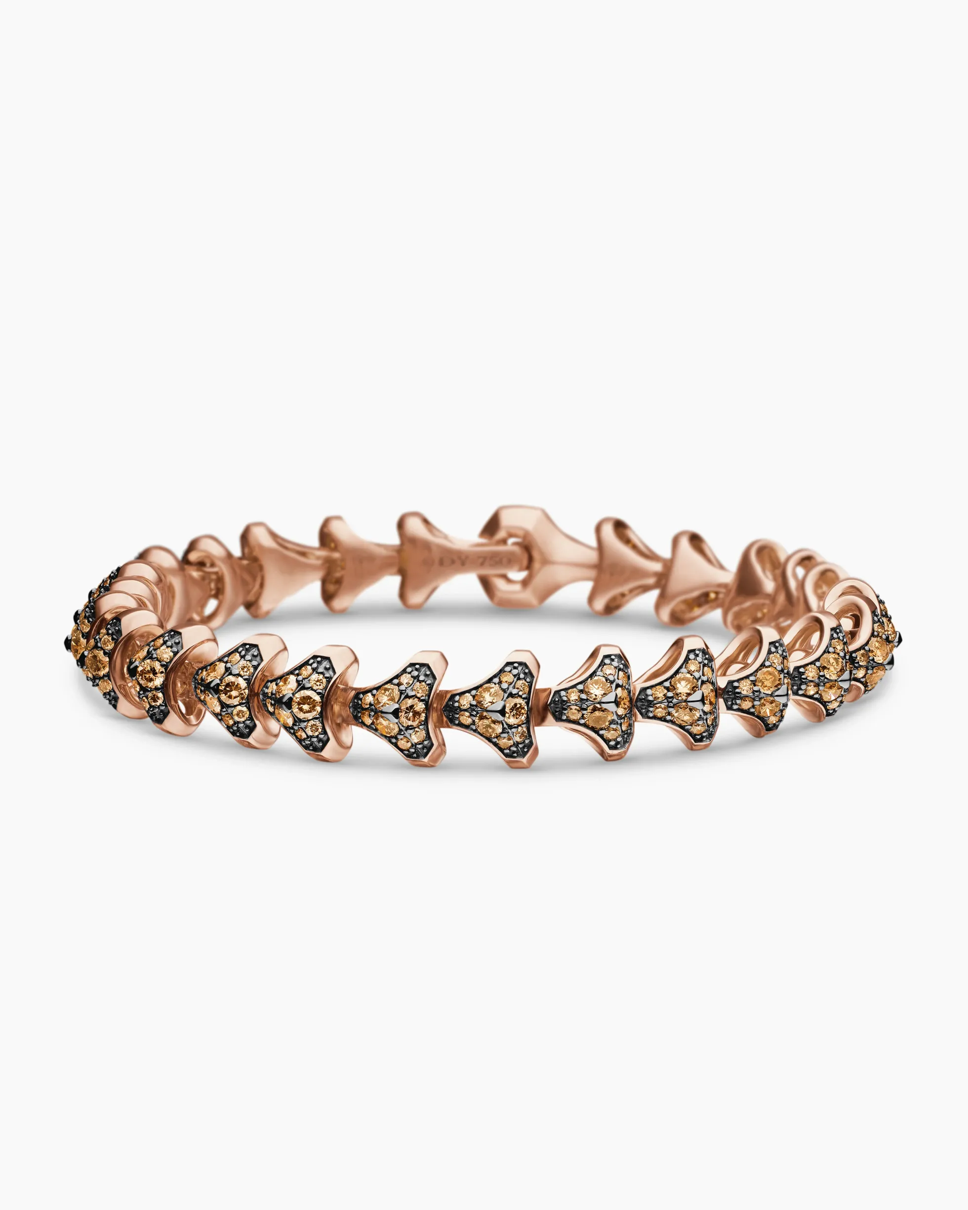 Armory® Link Bracelet 18K Rose Gold with Cognac Diamonds, 9.5mm