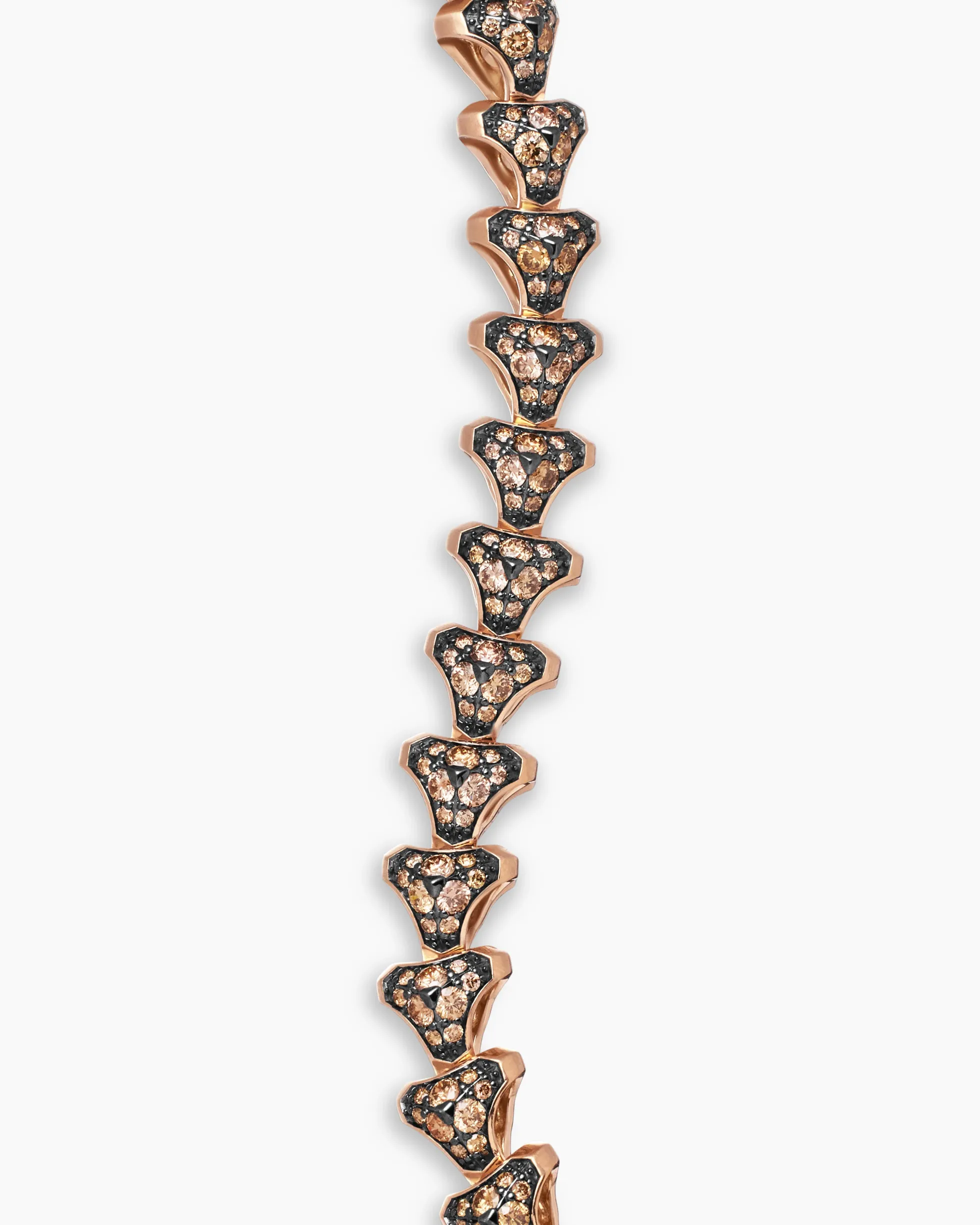 Armory® Link Bracelet 18K Rose Gold with Cognac Diamonds, 9.5mm