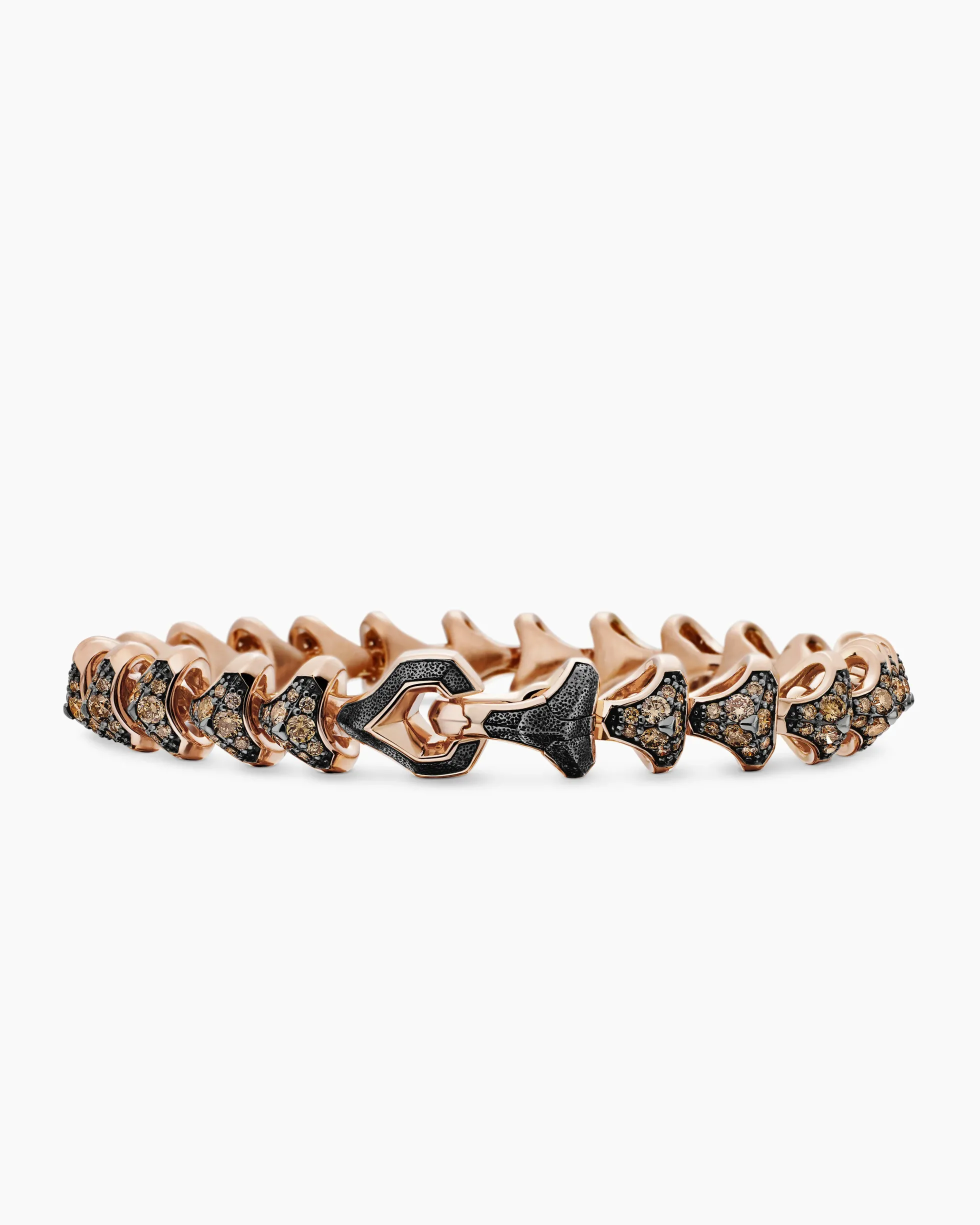 Armory® Link Bracelet 18K Rose Gold with Cognac Diamonds, 9.5mm