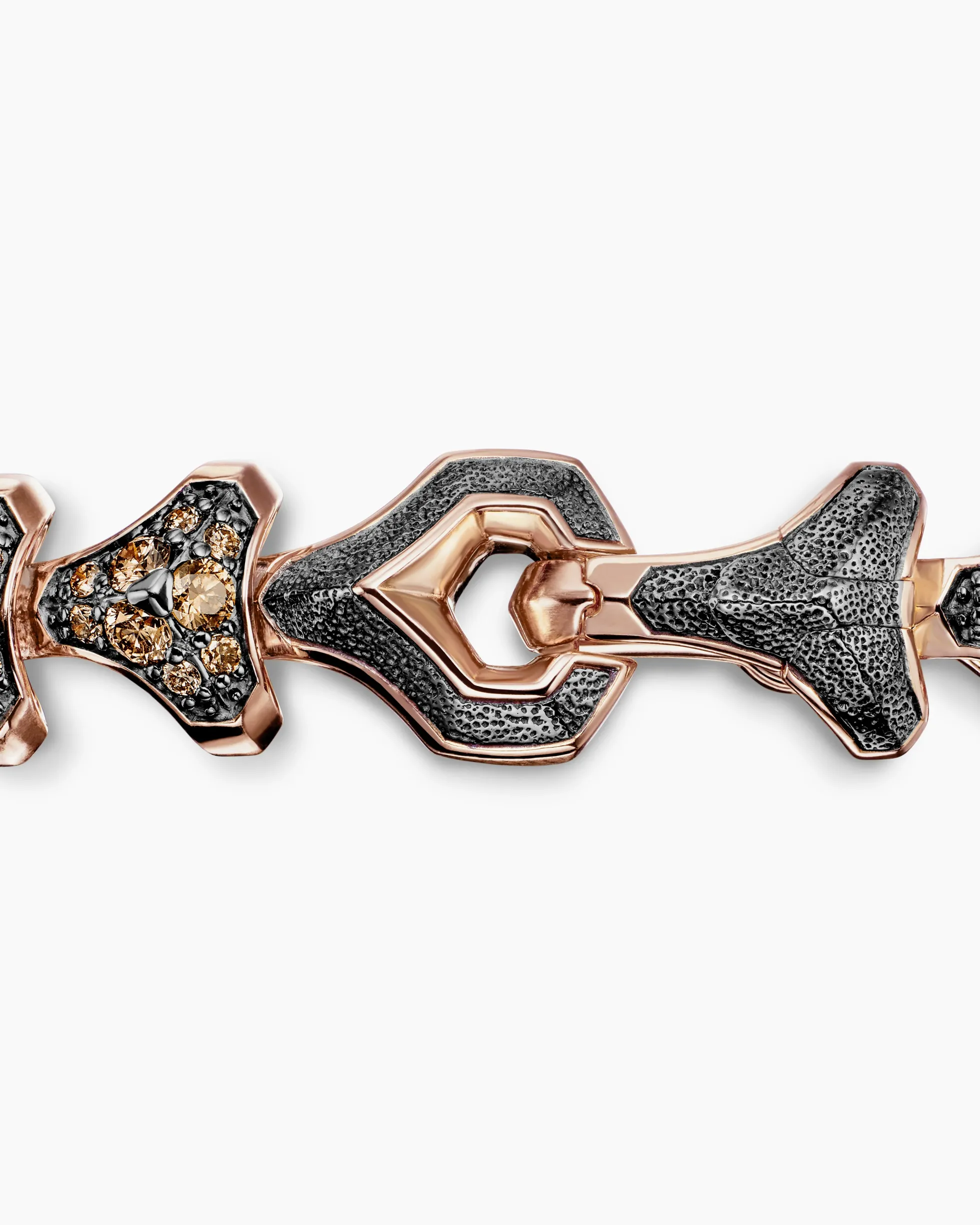 Armory® Link Bracelet 18K Rose Gold with Cognac Diamonds, 9.5mm
