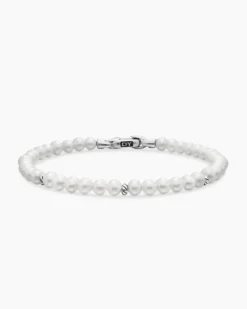 Bijoux Spiritual Beads Bracelet Pearls and Sterling Silver, 4mm