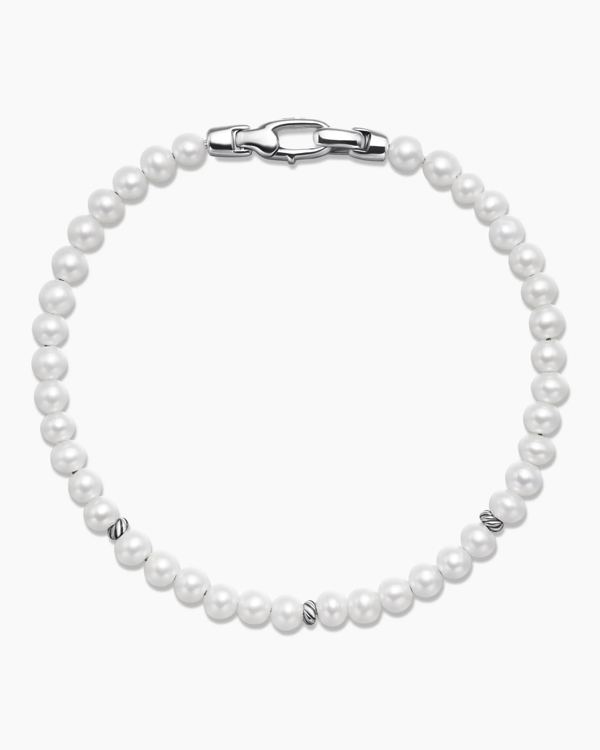 Bijoux Spiritual Beads Bracelet Pearls and Sterling Silver, 4mm