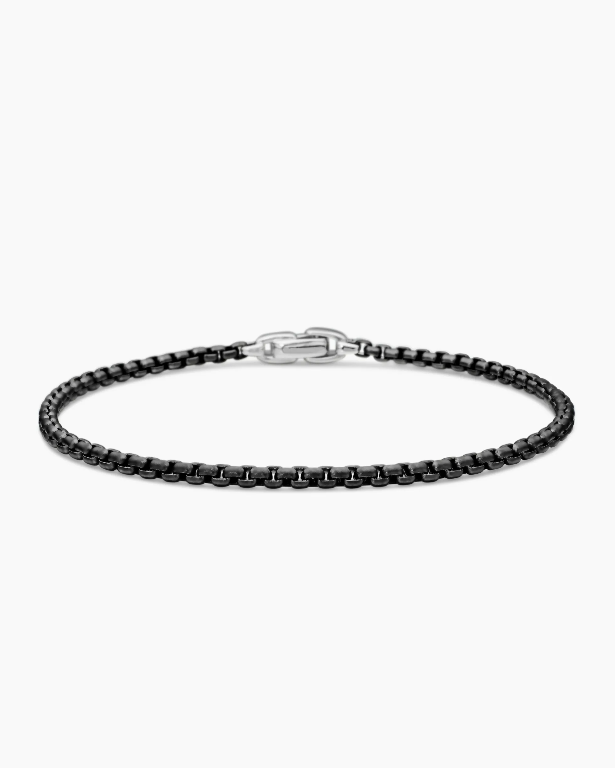 Box Chain Bracelet Stainless Steel and Sterling Silver, 2.7mm
