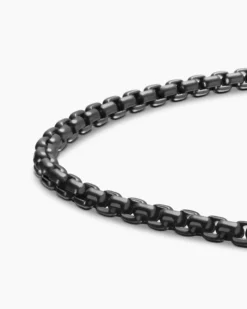 Box Chain Bracelet Stainless Steel and Sterling Silver, 2.7mm