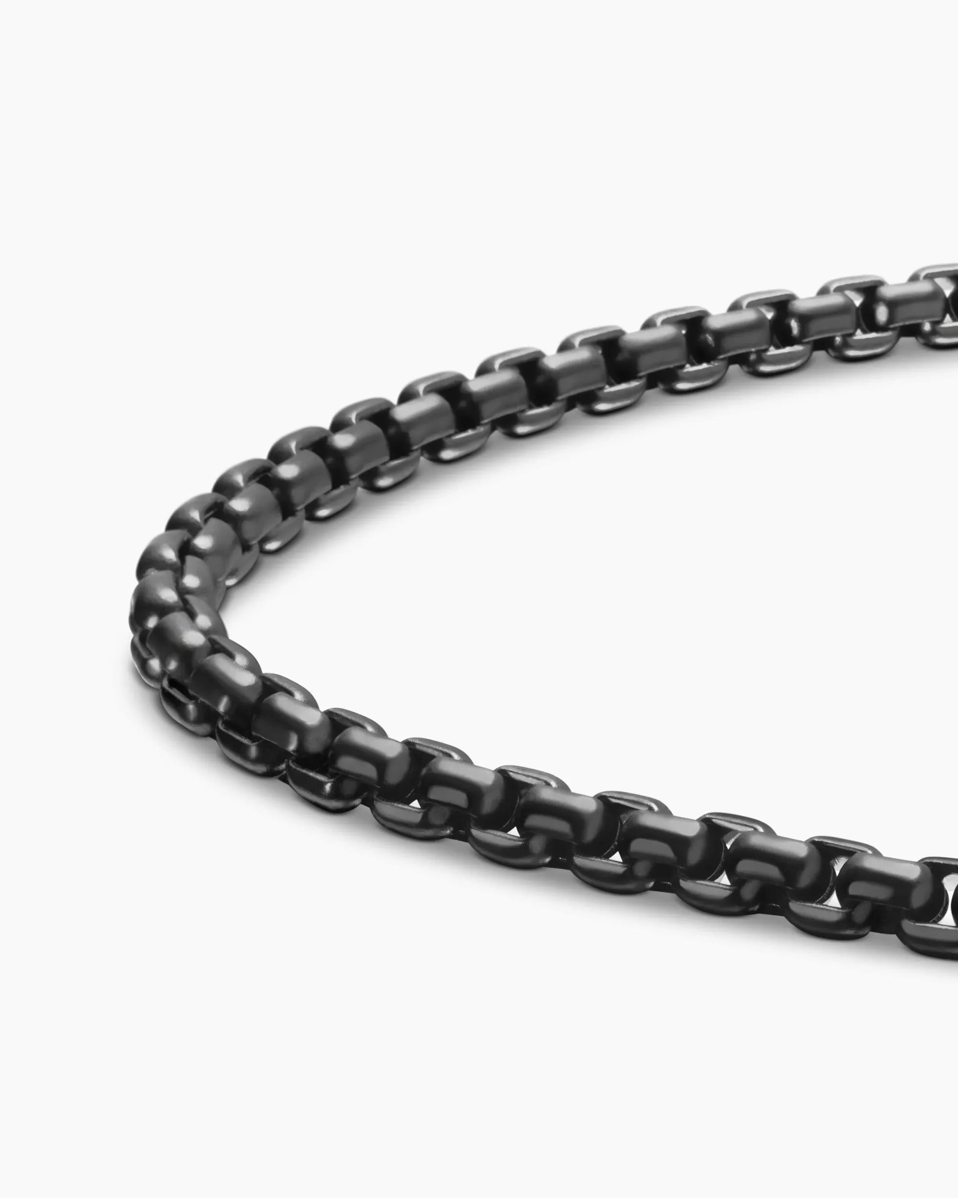 Box Chain Bracelet Stainless Steel and Sterling Silver, 2.7mm