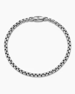 Box Chain Bracelet Sterling Silver, 3.6mm