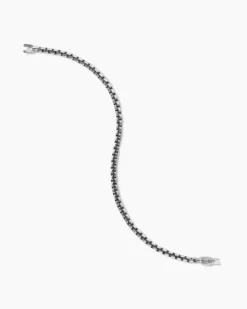 Box Chain Bracelet Sterling Silver, 3.6mm