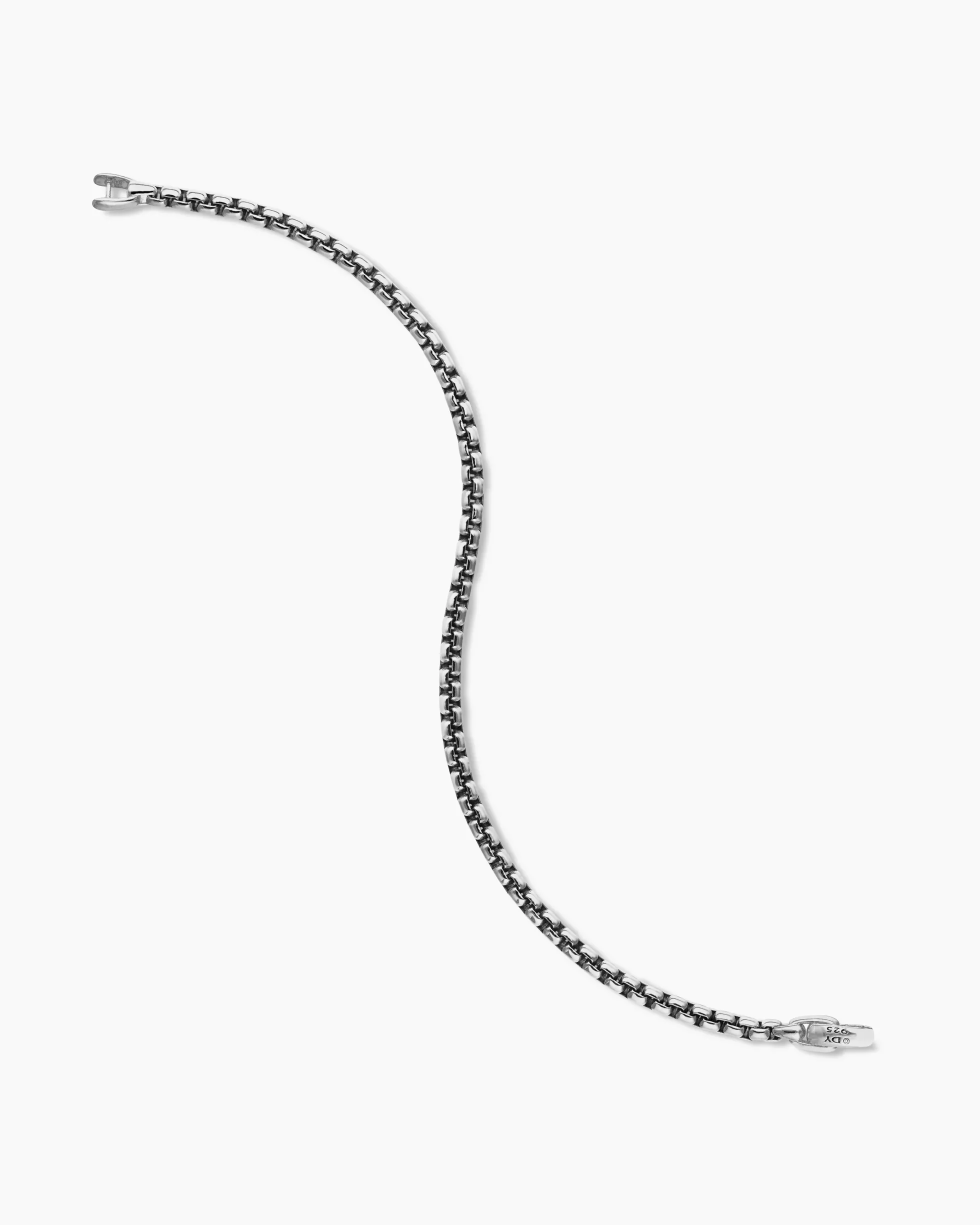 Box Chain Bracelet Sterling Silver, 3.6mm