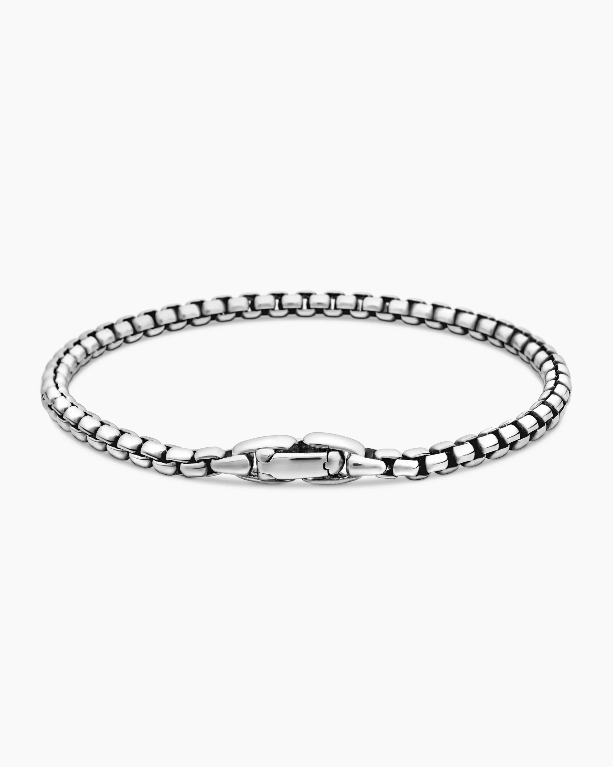 Box Chain Bracelet Sterling Silver, 3.6mm