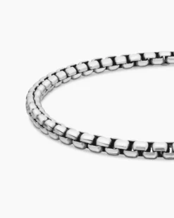 Box Chain Bracelet Sterling Silver, 3.6mm