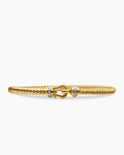 Buckle Cablespira® Bracelet 18K Yellow Gold with Diamonds, 3.5mm