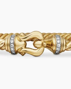 Buckle Cablespira® Bracelet 18K Yellow Gold with Diamonds, 3.5mm