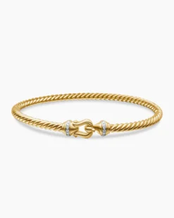 Buckle Cablespira® Bracelet 18K Yellow Gold with Diamonds, 3.5mm