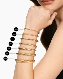 Buckle Cablespira® Bracelet 18K Yellow Gold with Diamonds, 3.5mm