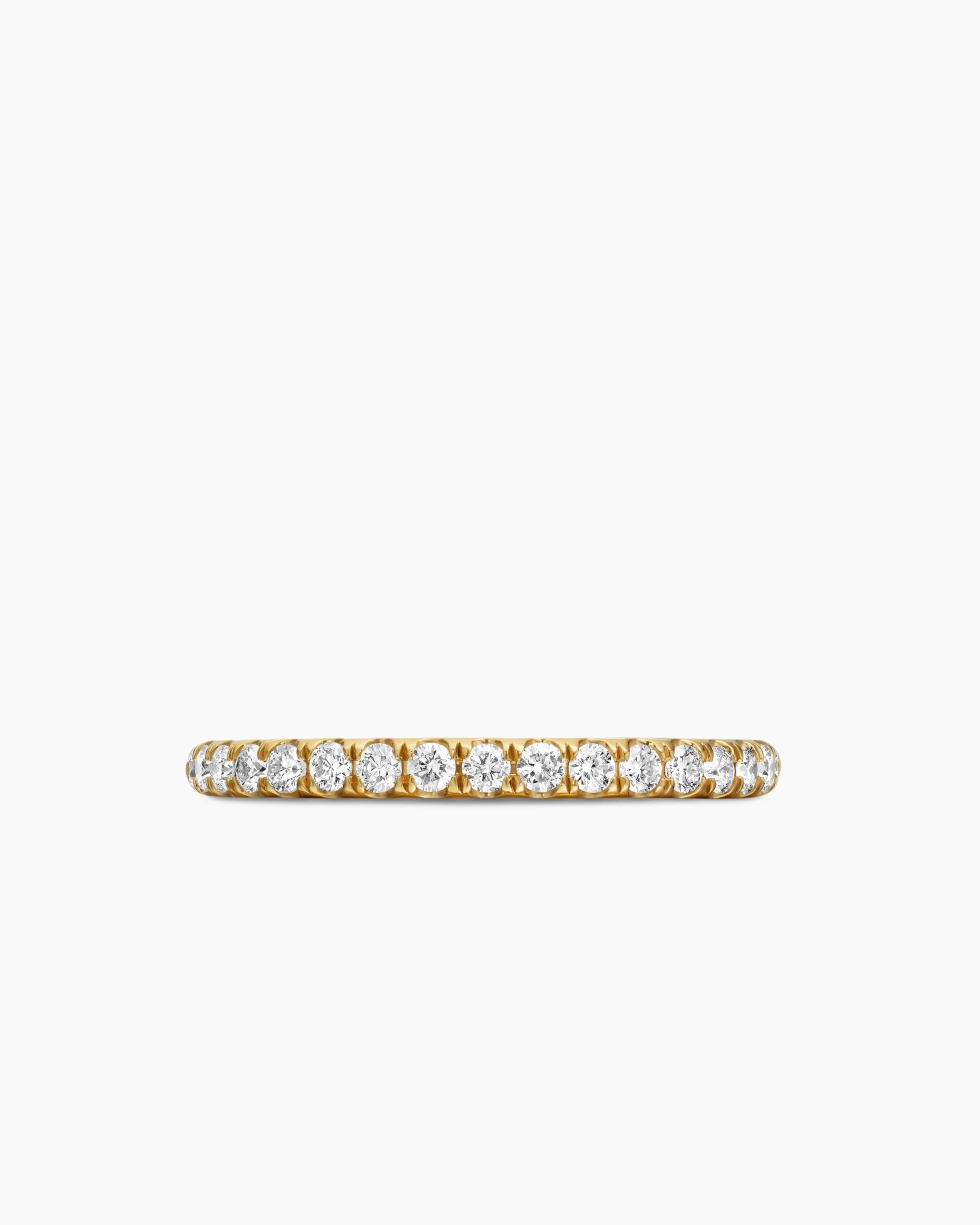 Cable Collectibles® Stack Ring 18K Yellow Gold with Diamonds, 2mm