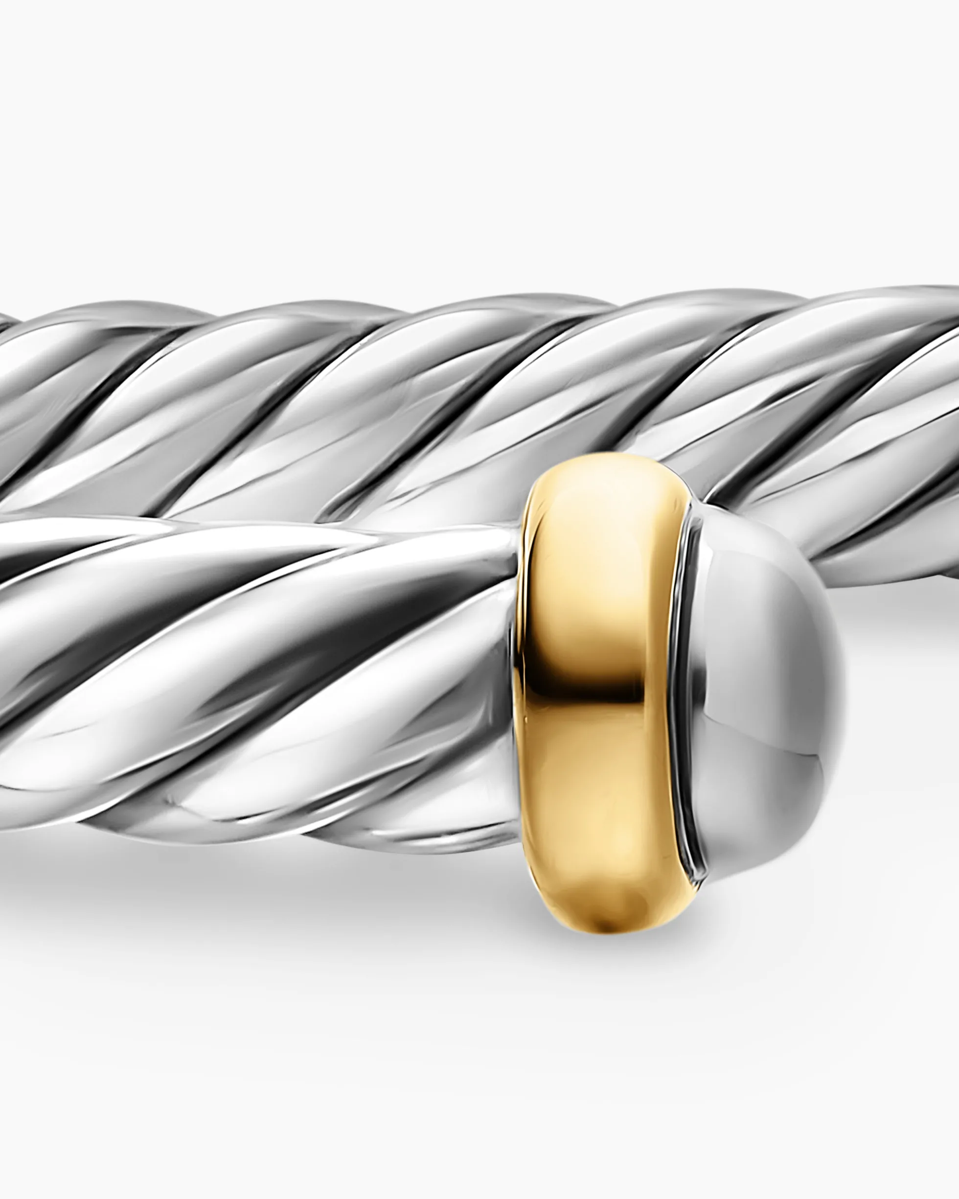 Cable Flex® Bracelet Sterling Silver with 14K Yellow Gold, 4mm