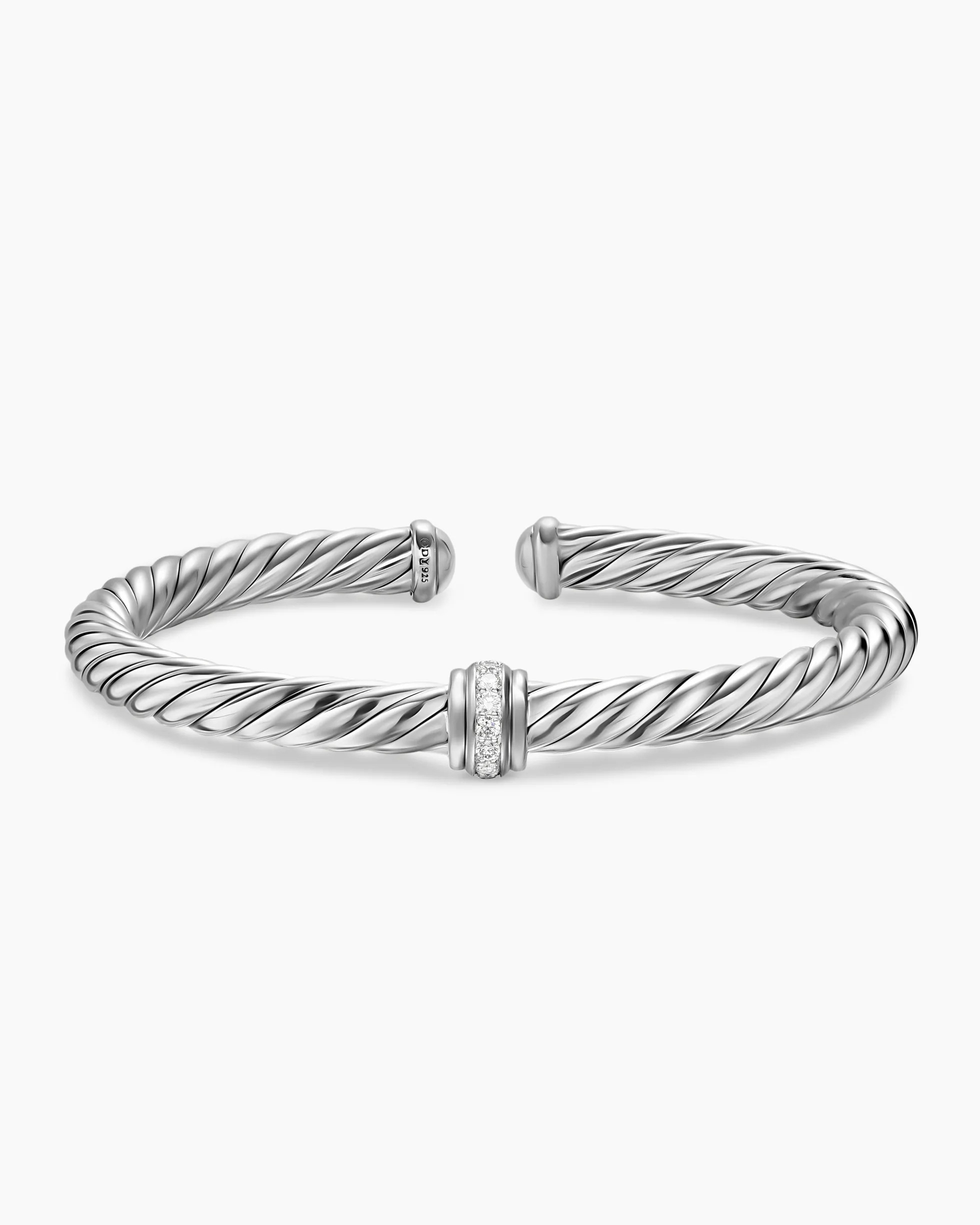 Cable Flex® Center Station Bracelet Sterling Silver with Diamonds, 6mm