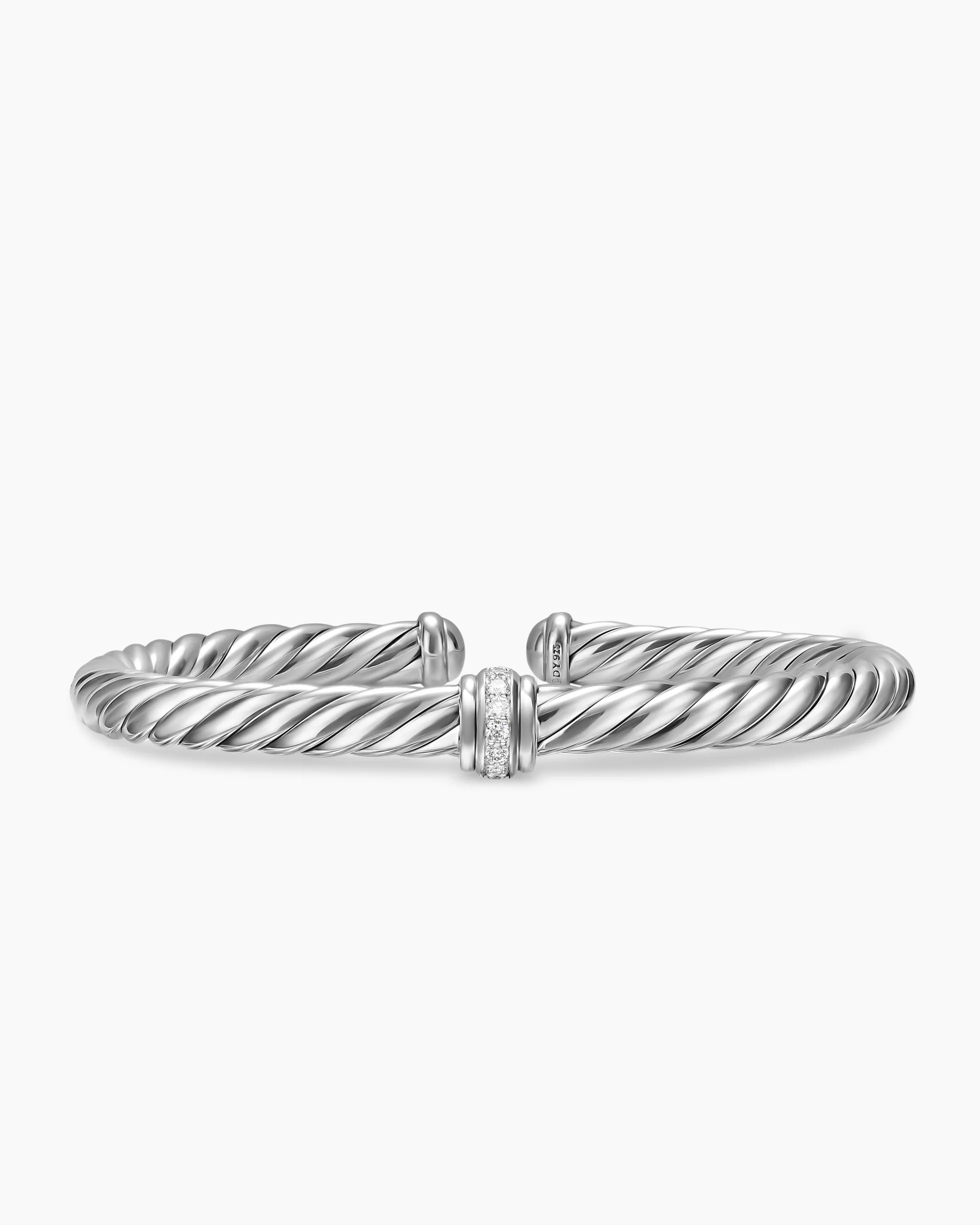 Cable Flex® Center Station Bracelet Sterling Silver with Diamonds, 6mm