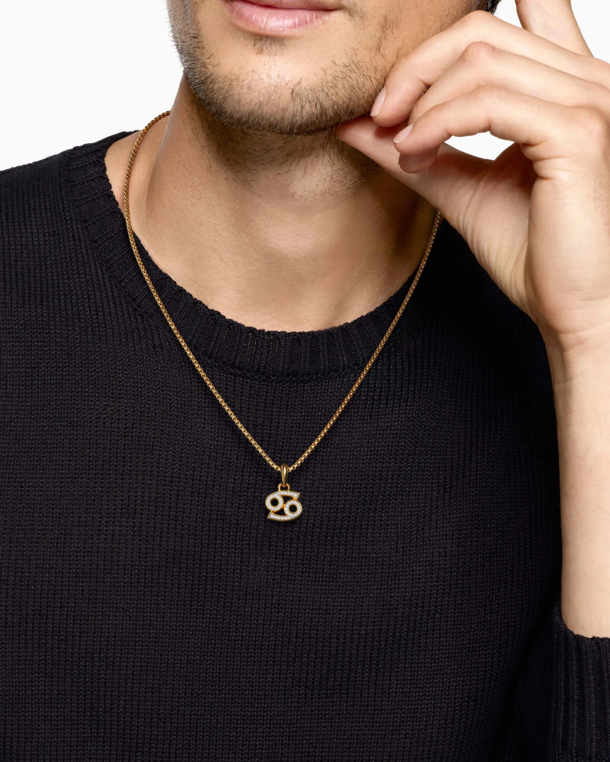 Cancer Amulet 18K Yellow Gold with Diamonds, 17mm