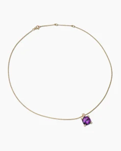 Chatelaine® Pendant Necklace 18K Yellow Gold with Amethyst and Diamonds, 11mm