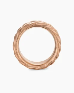Chevron Band Ring 18K Rose Gold, 9mm