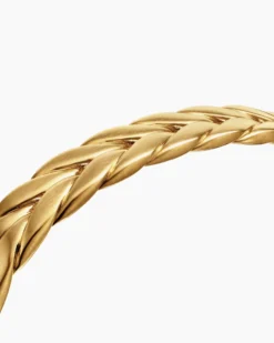Chevron Cuff Bracelet 18K Yellow Gold, 9mm