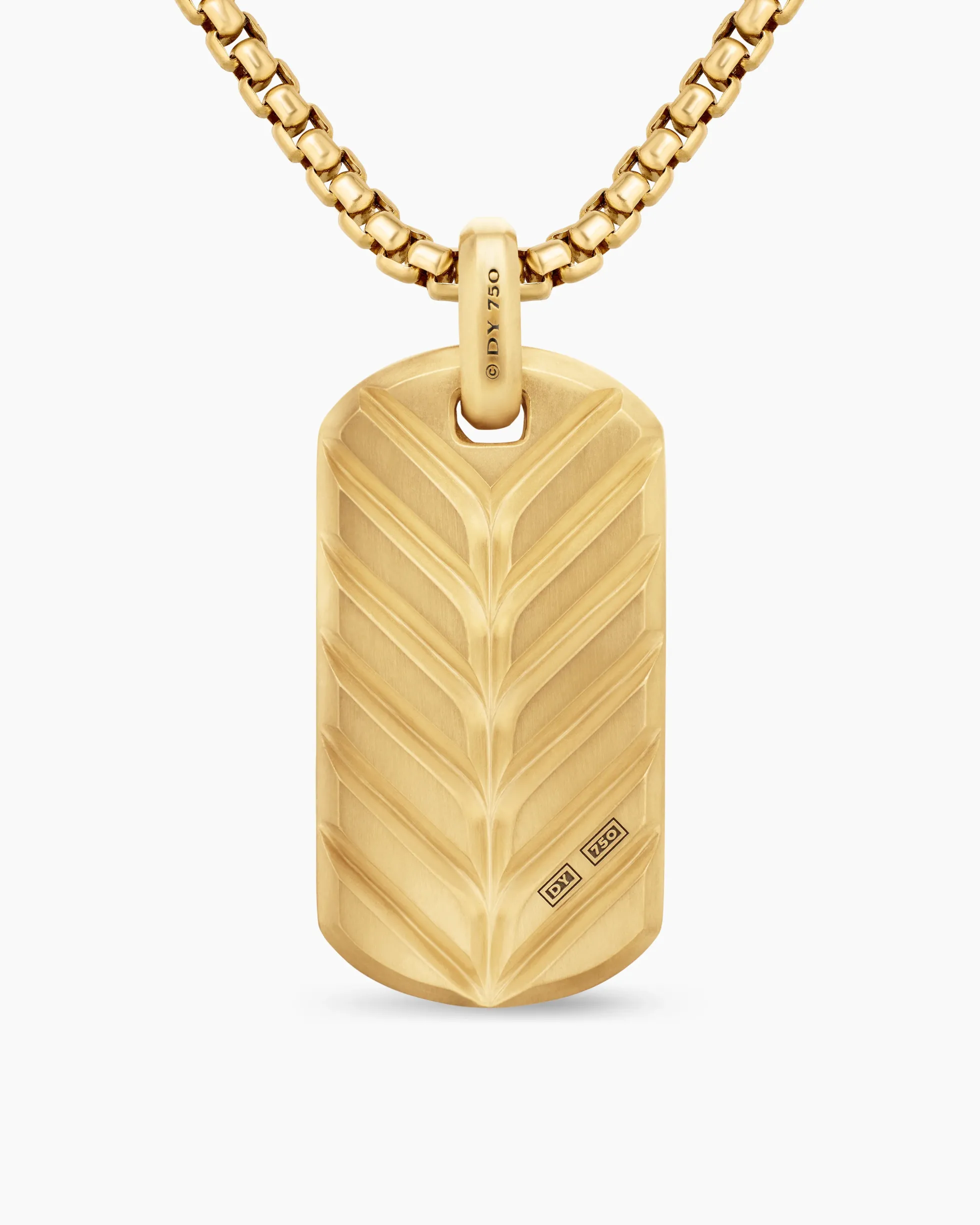 Chevron Tag 18K Yellow Gold, 35mm