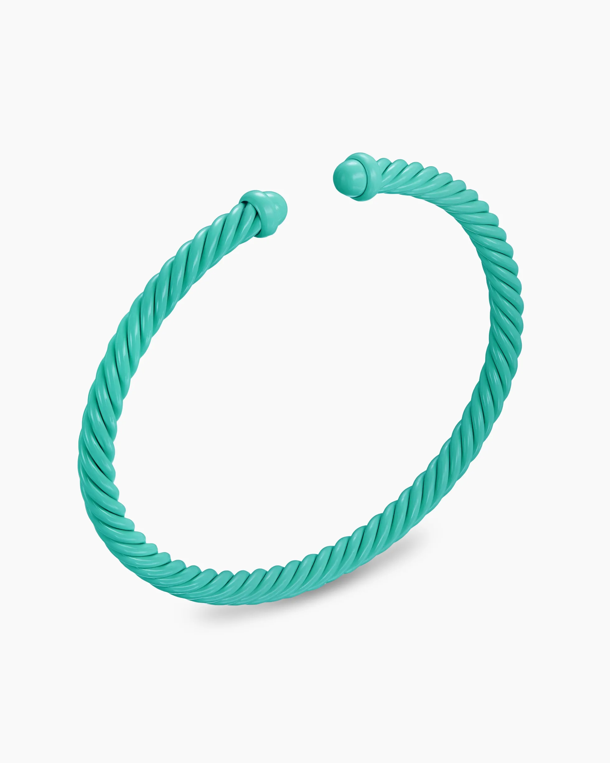 Classic Cable Bracelet Turquoise Aluminum, 4mm