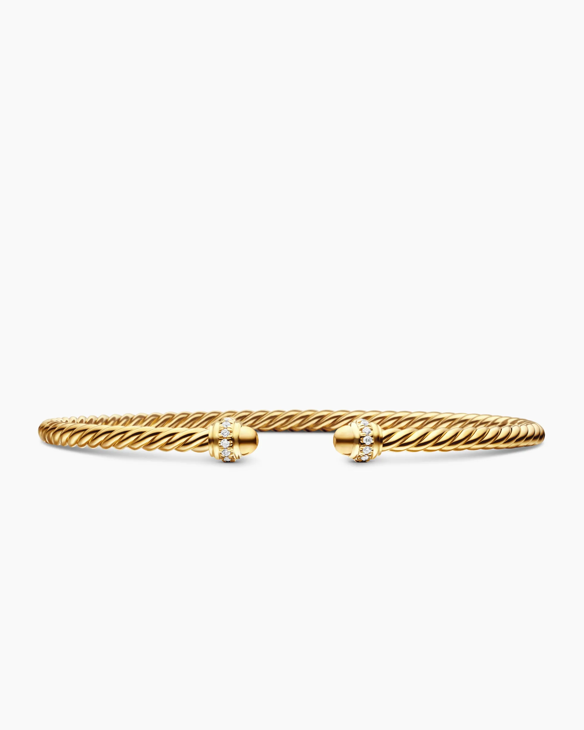 Classic Cablespira® Bracelet 18K Yellow Gold with Diamonds, 3mm