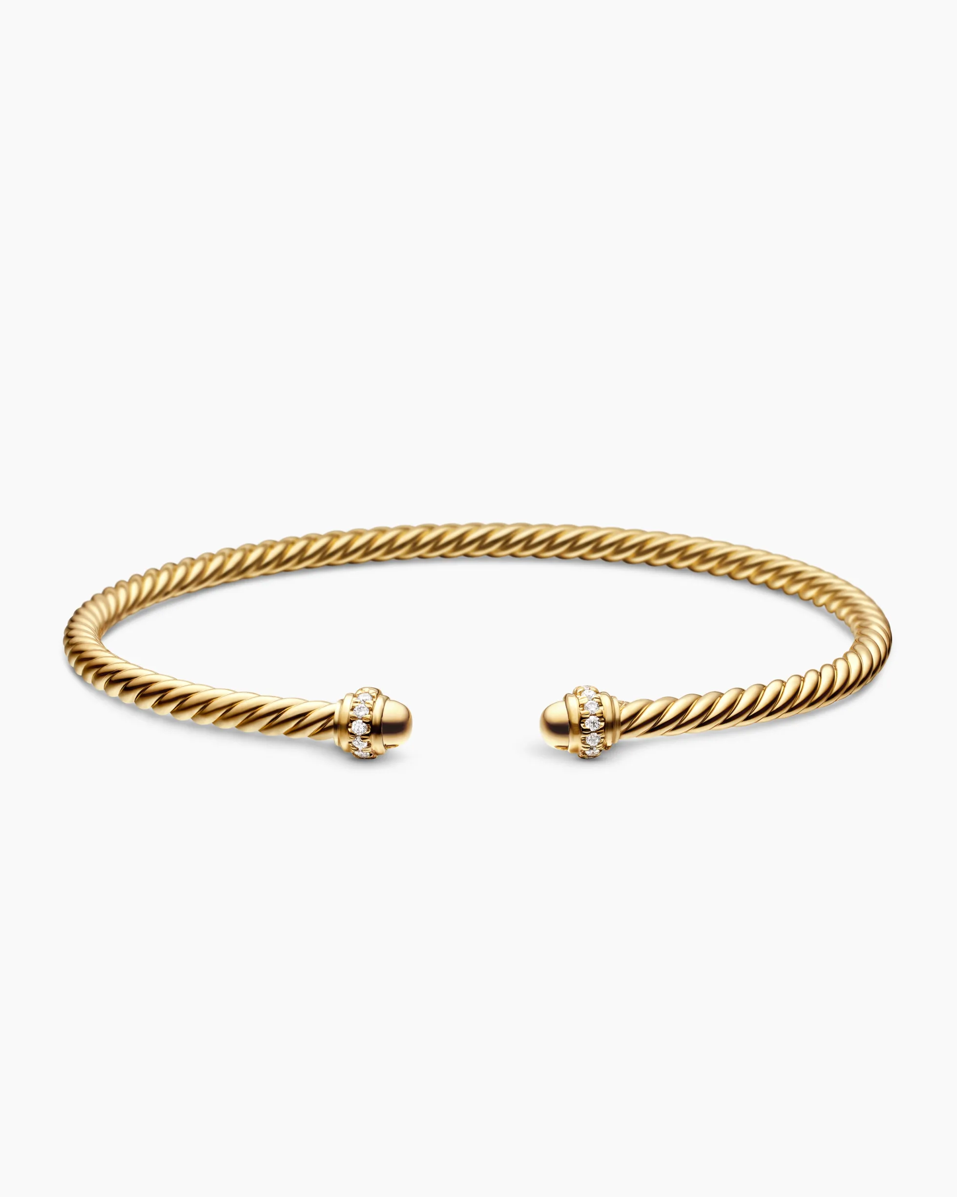 Classic Cablespira® Bracelet 18K Yellow Gold with Diamonds, 3mm