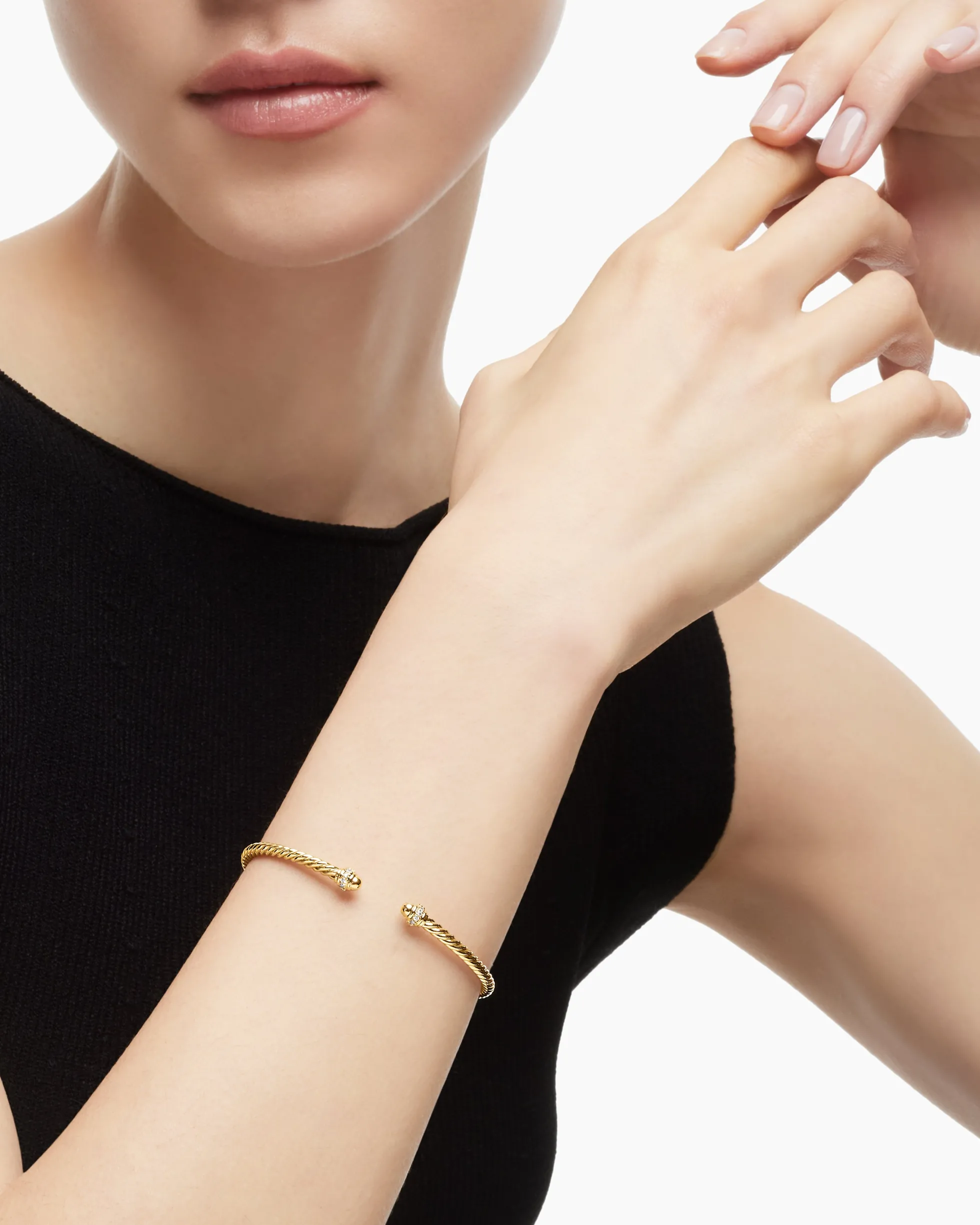 Classic Cablespira® Bracelet 18K Yellow Gold with Diamonds, 3mm