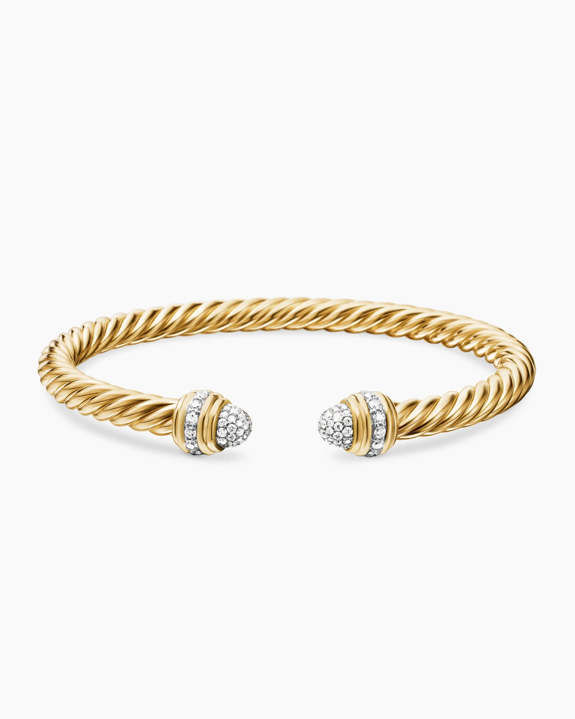 Classic Cablespira® Bracelet 18K Yellow Gold with Diamonds, 5mm