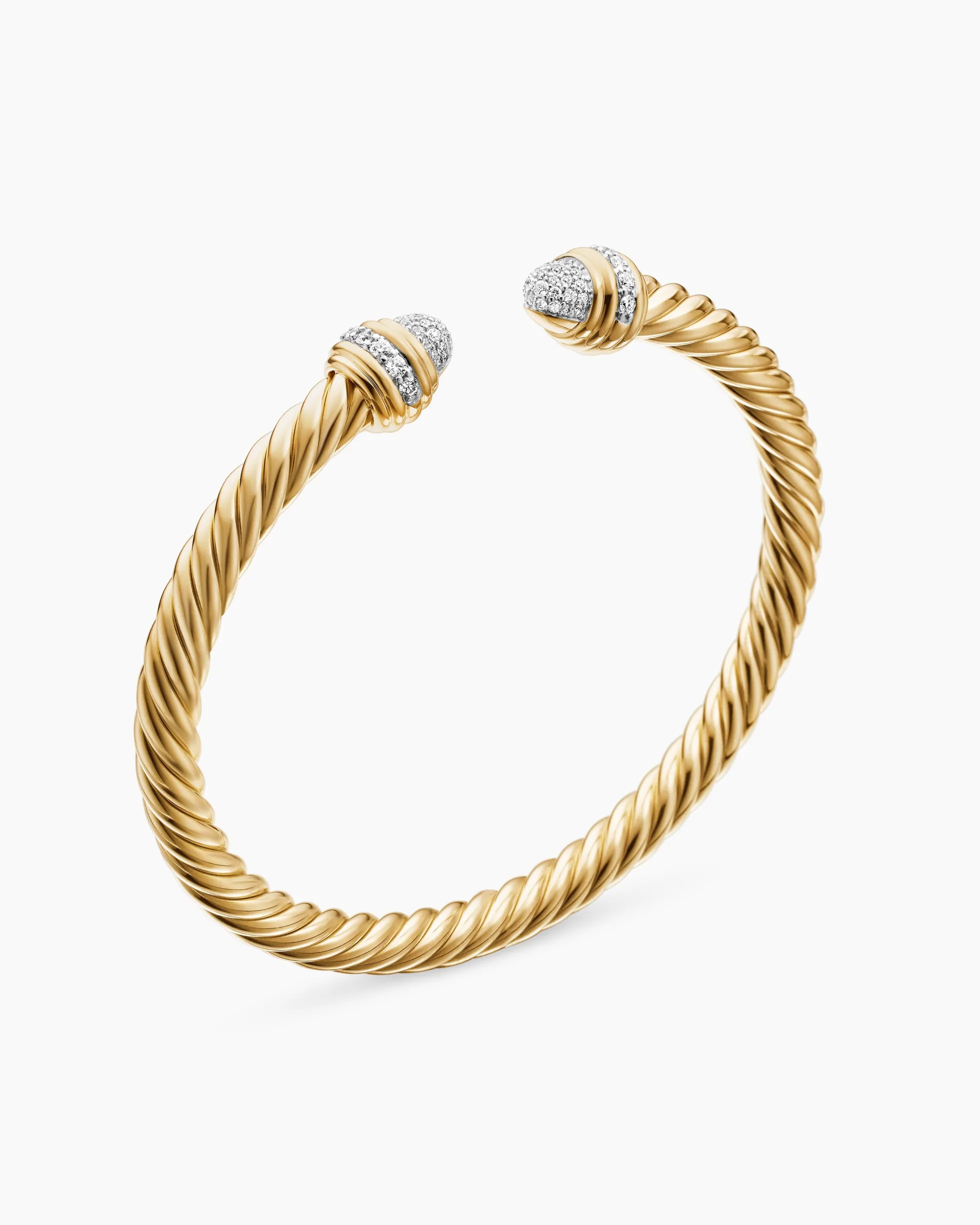 Classic Cablespira® Bracelet 18K Yellow Gold with Diamonds, 5mm
