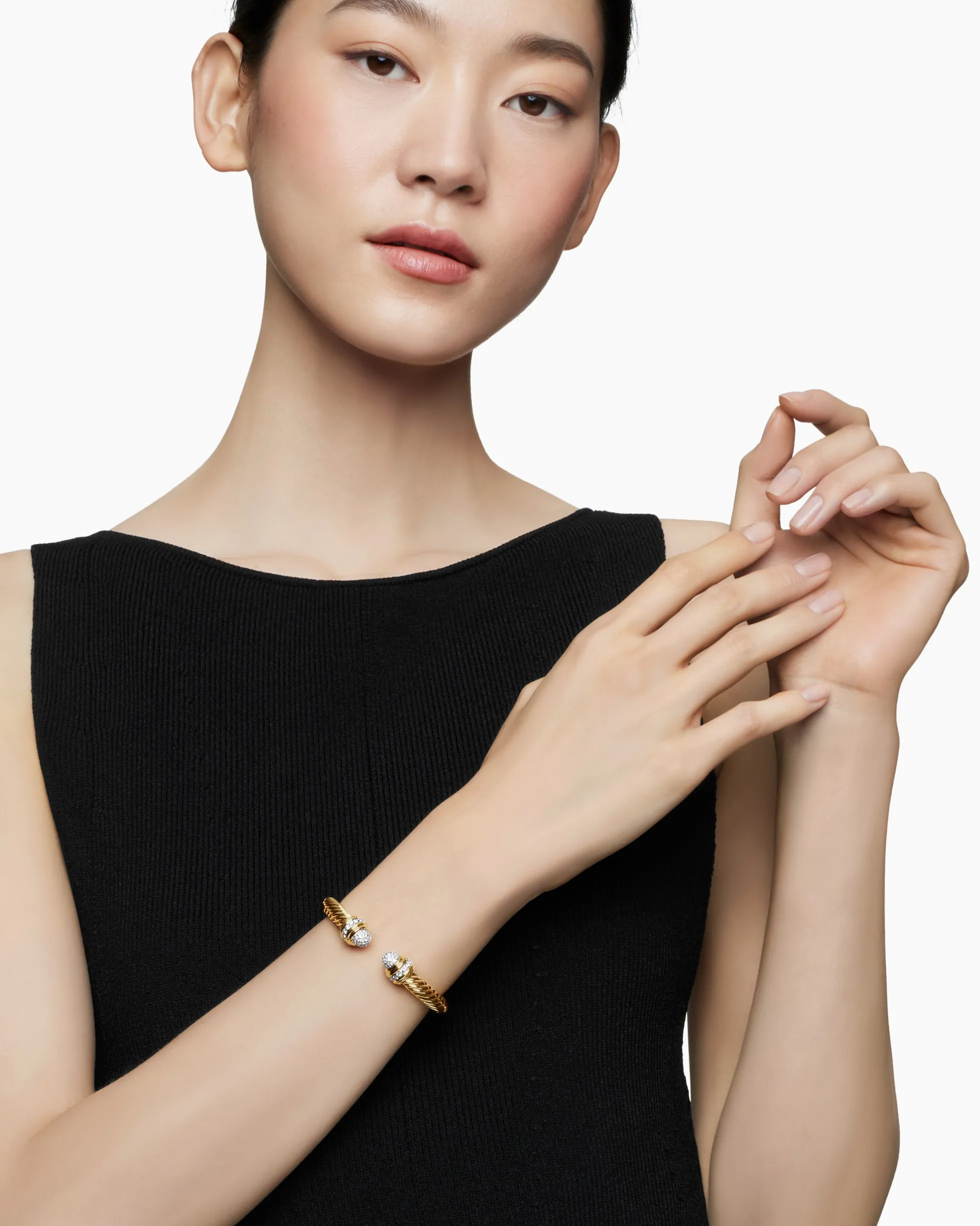 Classic Cablespira® Bracelet 18K Yellow Gold with Diamonds, 7mm