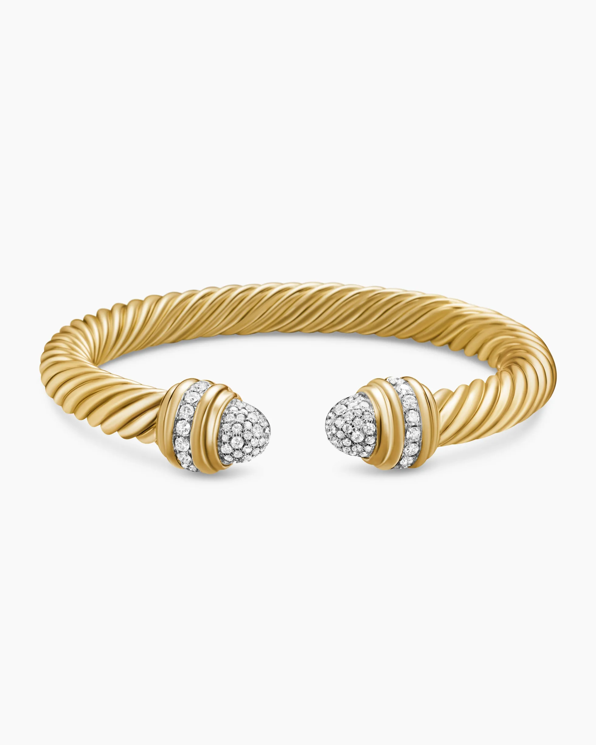 Classic Cablespira® Bracelet 18K Yellow Gold with Diamonds, 7mm