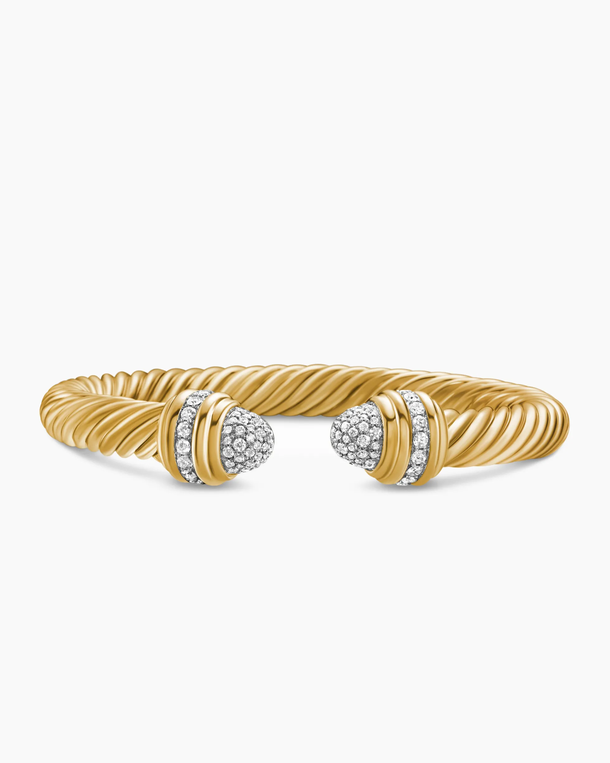 Classic Cablespira® Bracelet 18K Yellow Gold with Diamonds, 7mm