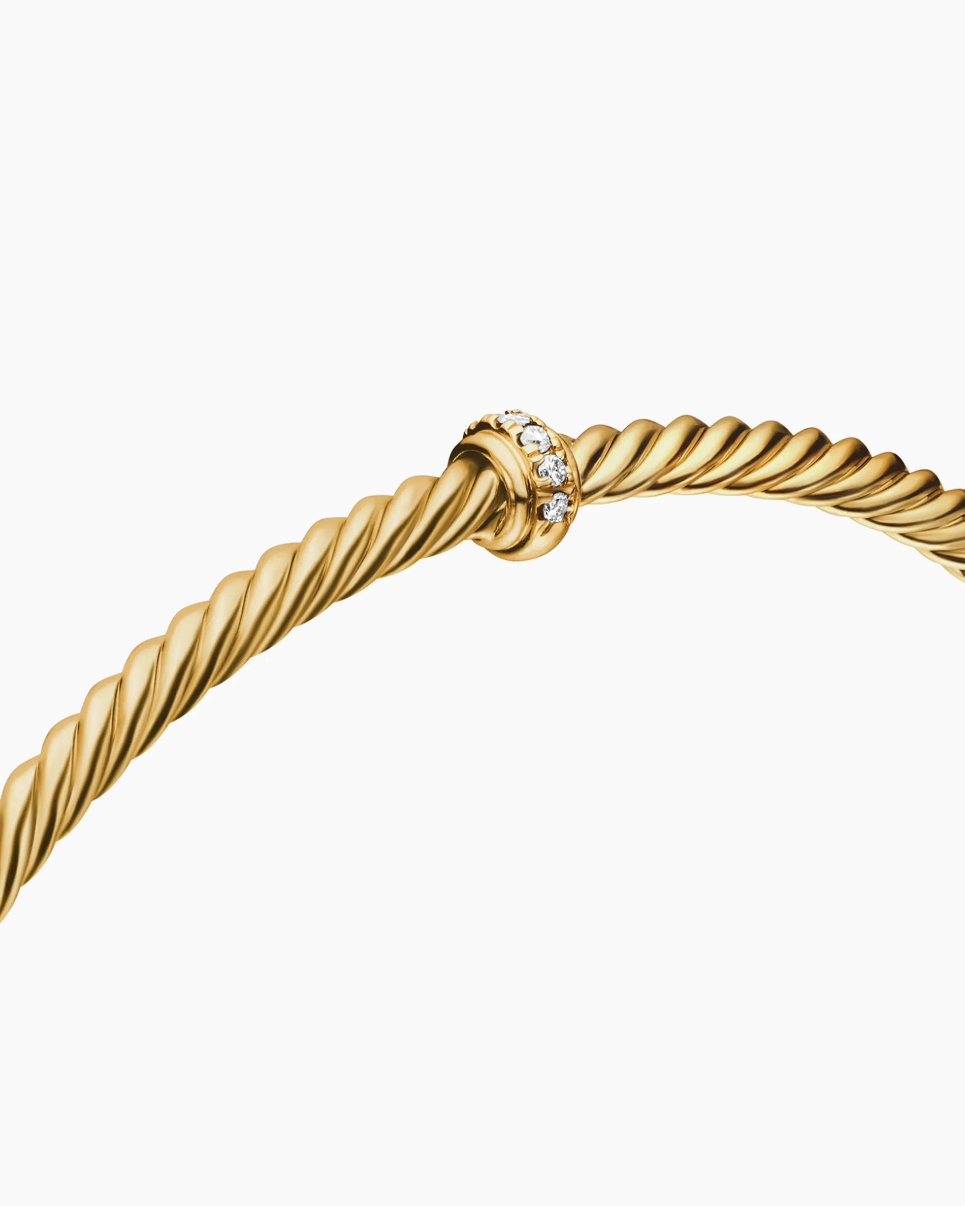Classic Cablespira® Station Bracelet 18K Yellow Gold with Diamonds, 3mm