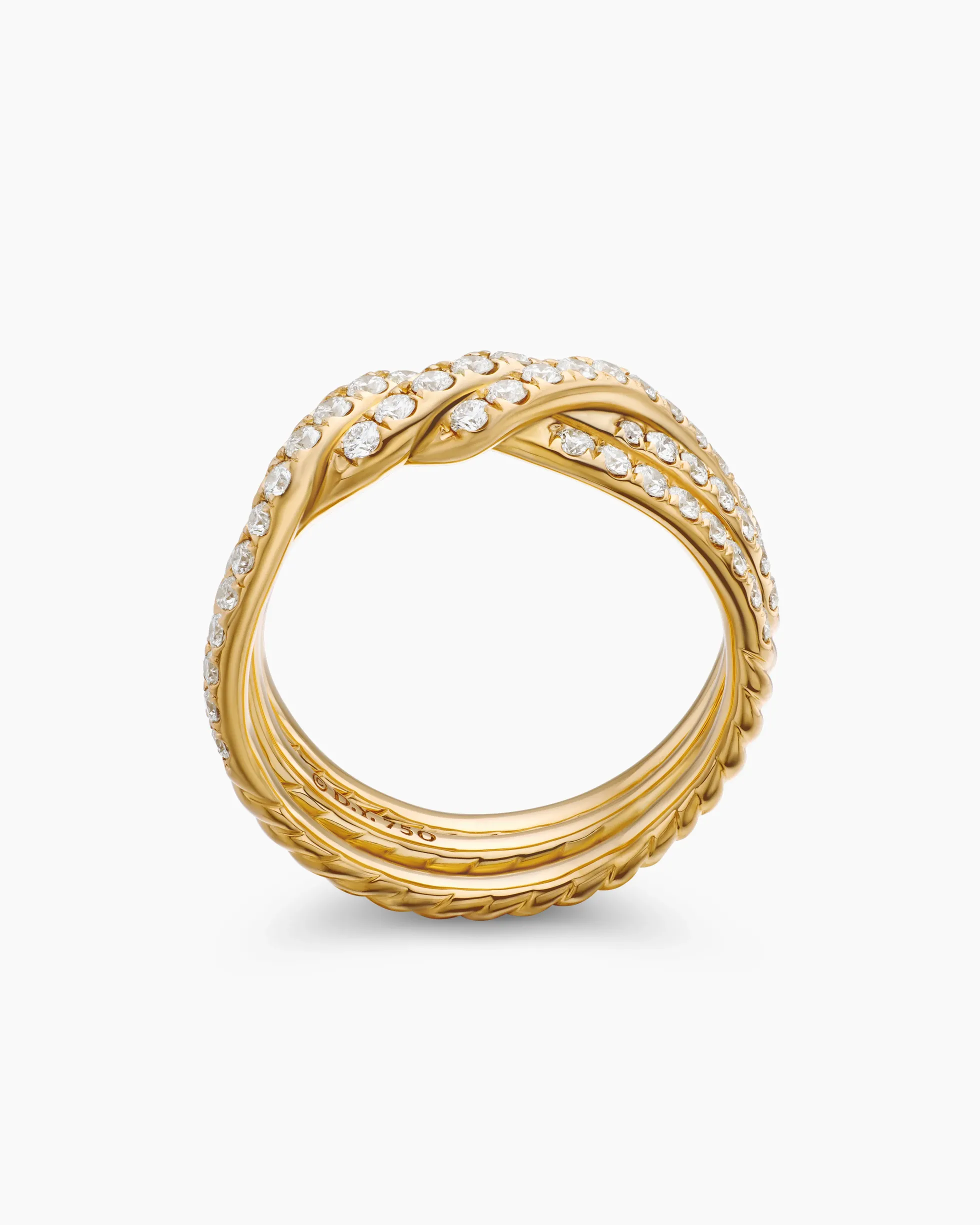 Continuance® Three Row Band Ring 18K Yellow Gold with Diamonds, 6mm
