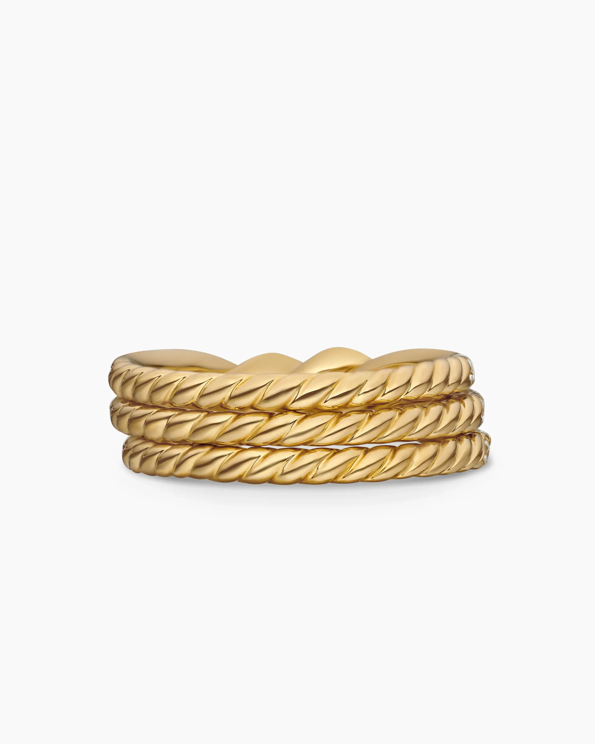Continuance® Three Row Band Ring 18K Yellow Gold with Diamonds, 6mm