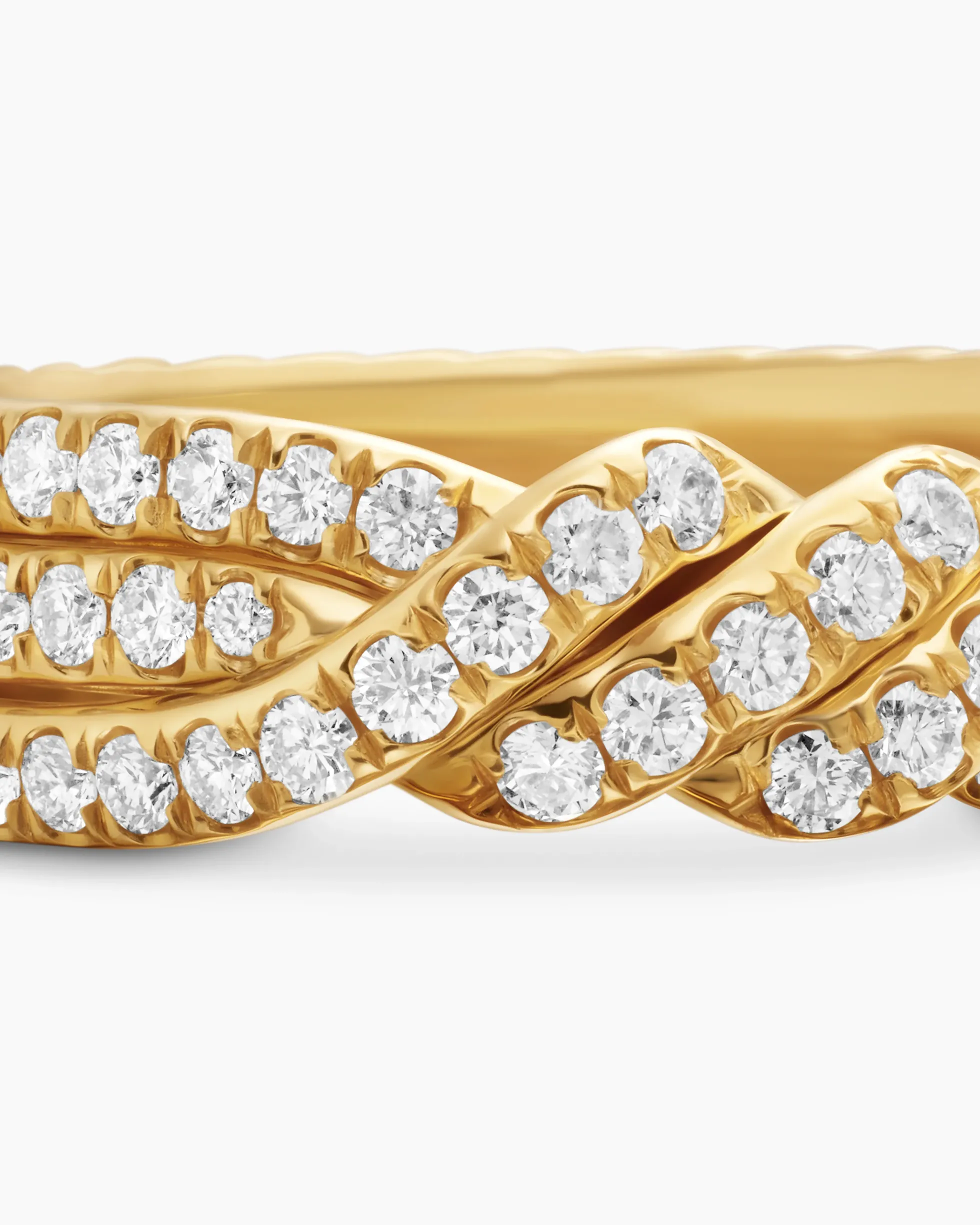 Continuance® Three Row Band Ring 18K Yellow Gold with Diamonds, 6mm