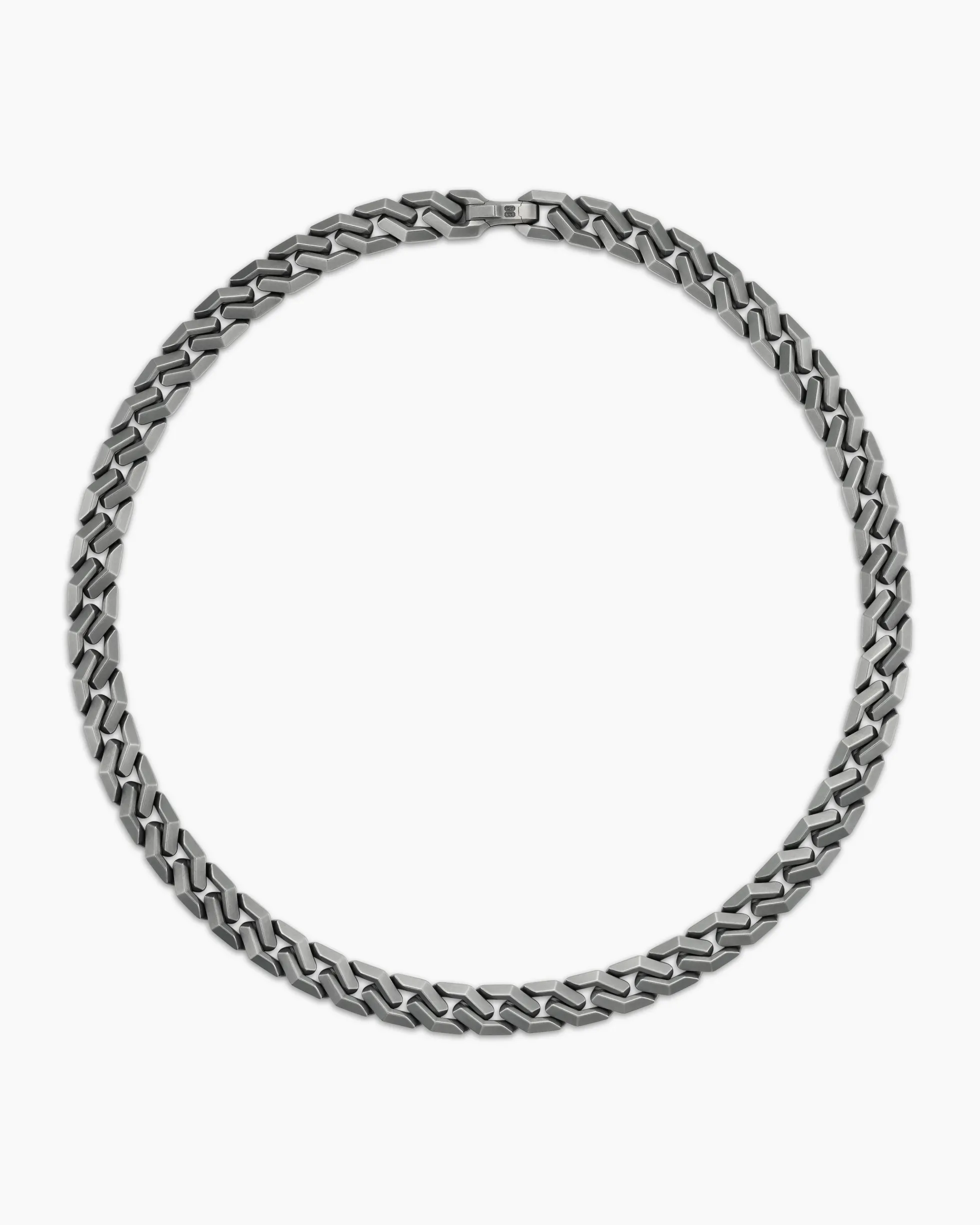 Curb Chain Angular Link Necklace Anthracite Titanium, 11.5mm
