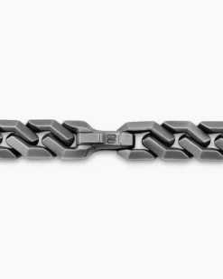 Curb Chain Angular Link Necklace Anthracite Titanium, 11.5mm