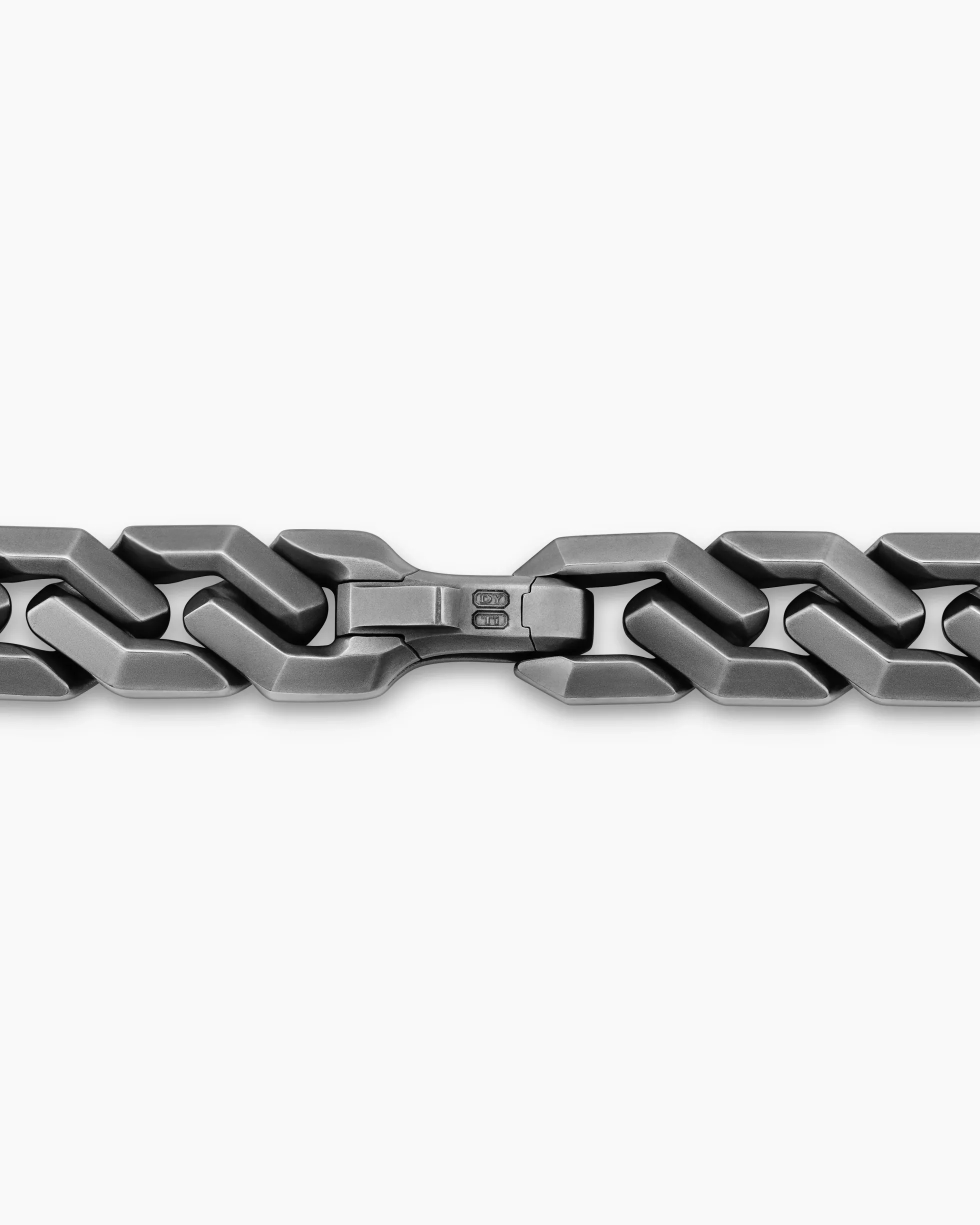 Curb Chain Angular Link Necklace Anthracite Titanium, 11.5mm