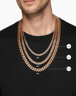 Curb Chain Necklace 18K Rose Gold, 11.5mm