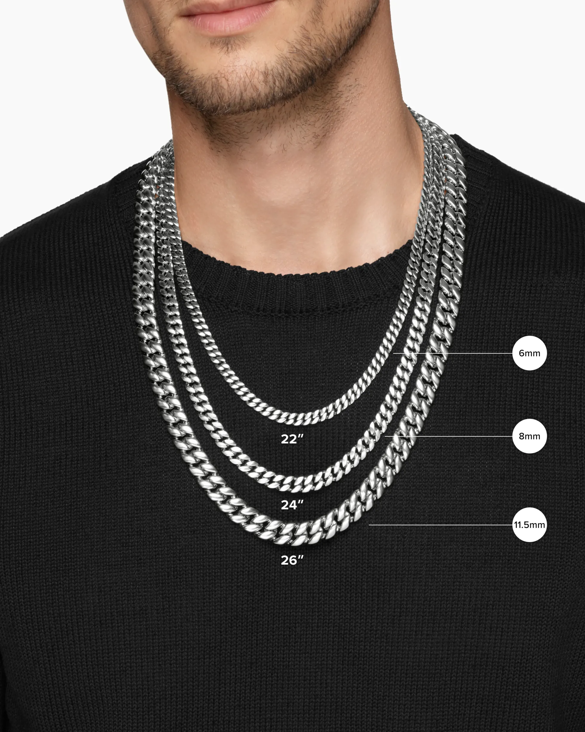 Curb Chain Necklace Platinum, 11.5mm