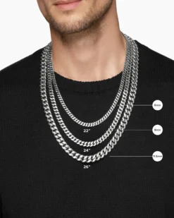 Curb Chain Necklace Sterling Silver, 11.5mm