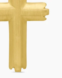 Deco Cross Pendant 18K Yellow Gold, 27mm