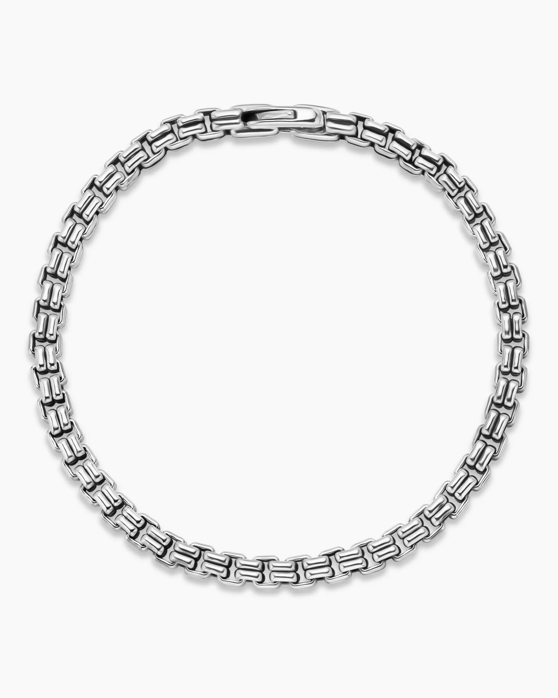 Double Box Chain Bracelet Sterling Silver, 4mm